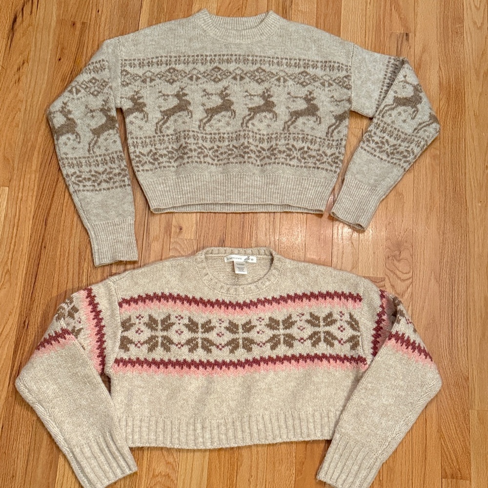 2 Altar’d State Cozy Beige Sweaters